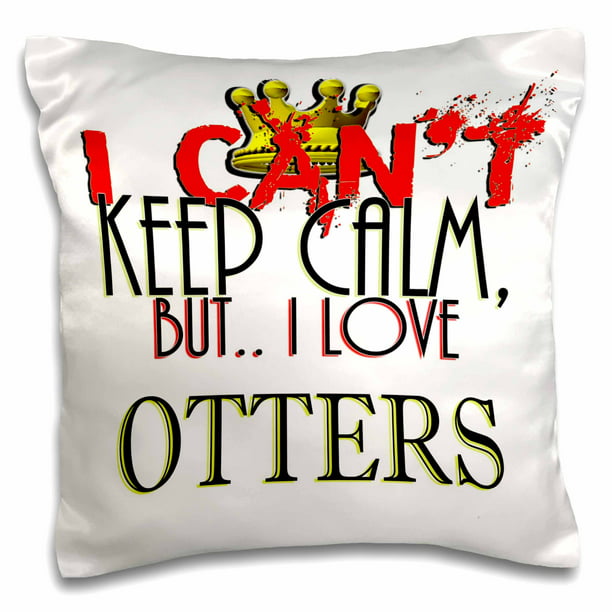 16 by 16 pc_24971_1 3dRose Otter Two an Otter Picture-Pillow Case 